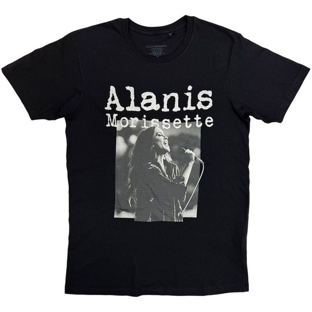 Alanis Morissette Unisex Adult Singing Photo T-Shirt / Black